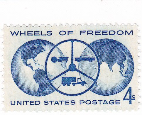 1960 Wheels of Freedom Single 4c Postage Stamp  -  Sc# 1162 -  MNH,OG