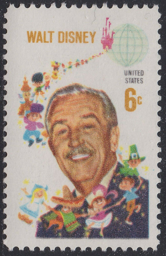 1968 Walt Disney Single 6c Postage Stamp - MNH, OG - Sc# 1355b