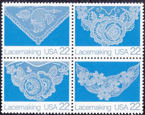 1987 Lacemaking Block Of 4 22c Postage Stamps - Scott 2351-2354 - MNH, OG - CW39a