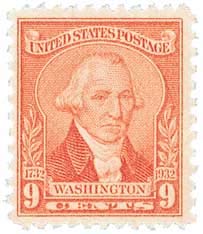 1932 George Washington Bicentennial Single 9c Postage Stamp,  -Scott714 - MNH,OG