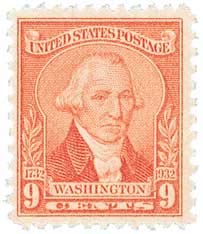 1932 George Washington Bicentennial Single 9c Postage Stamp,  -Sc#714 - MNH,OG