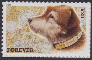2011 Owney, The Postal Dog Single "Forever" Postage Stamp - MNH, OG - Sc# 4547
