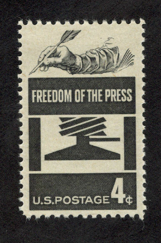1958 Freedom Of The Press Single 4c Postage Stamp - MNH, OG - Scott 1119 - DS188b