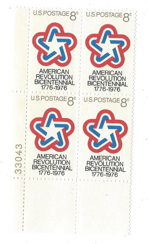 1971 American Revolution Plate Block Of 4 8c Postage Stamps - MNH, OG - Sc# 1432`- CX226