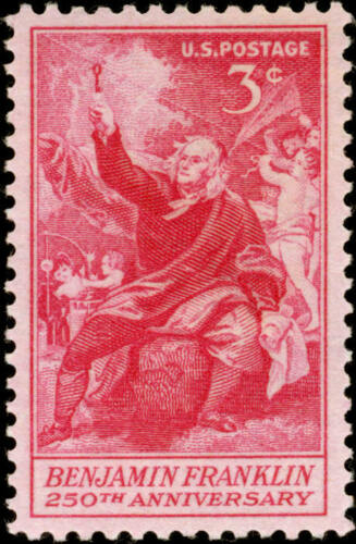 1956 Benjamin Franklin Single 3c Postage Stamp- MNH, OG - Scott 1073- CX905