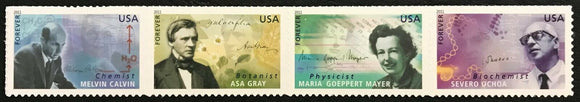 2011 American Scientists Strip of 4 Forever Postage Stamps - MNH, OG - Sc# 4541-4544