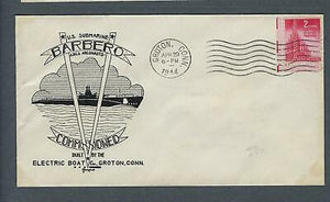 VEGAS - 1944 Submarine USS Barbero Commission Herald Cover - Groton - FH109