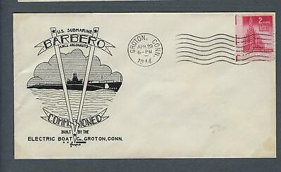 VEGAS - 1944 Submarine USS Barbero Commission Herald Cover - Groton - FH109