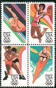1984 Summer Olympics Block Of 4 20c Postage Stamps - Sc# 2082-2085 - MNH, OG - CW226b