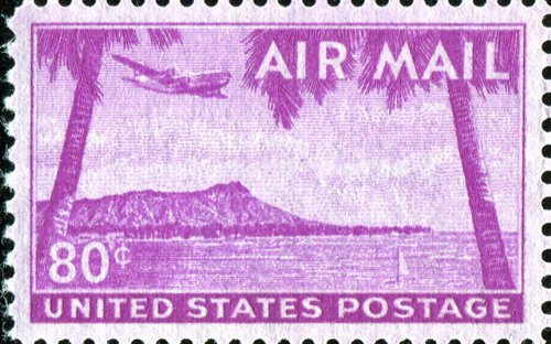 Diamond Head, Hawaii State Park Oʻahu - Single 80c Airmail Postage Stamp - Sc# C46 -  MNH,OG
