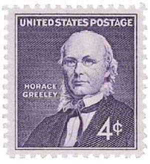 1961 Horace Greeley Single 4c Postage Stamp  -  Scott 1177 -  MNH,OG
