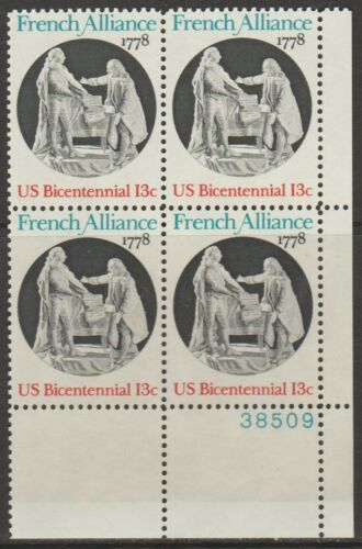 1978 French Allianice Bicentennial Plate Block Of 4 13c Postage Stamps - MNH, OG - Scott 1753 - CX330