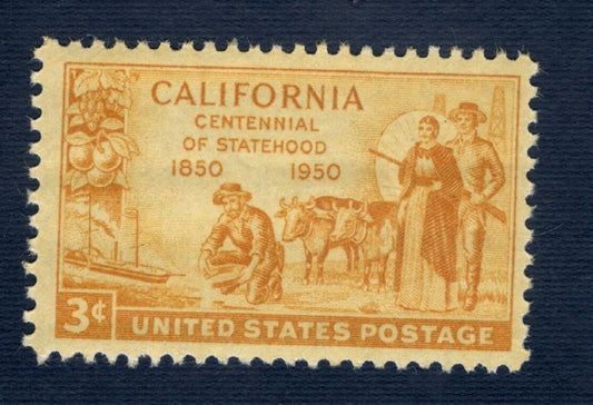 1950 California Statehood Centennial Single 3c Postage Stamp Scott 997 - MNH - DS136a