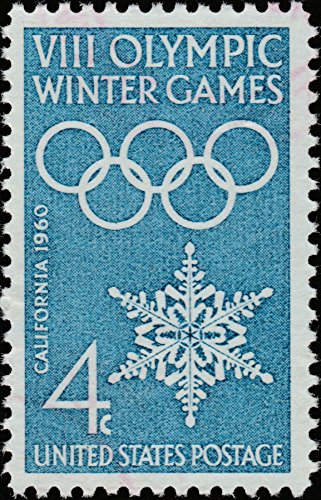 1960 8th Winter Olympic Games  Single 4c Postage Stamp  - Scott 1146 -  MNH,OG