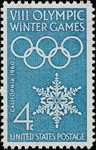 1960 8th Winter Olympic Games  Single 4c Postage Stamp  - Sc# 1146 -  MNH,OG