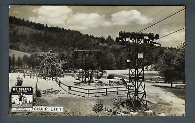 VEGAS - Old Mt Sunapee State Park Ski Chair Lift, NH Photo Postcard RPPC - FK207