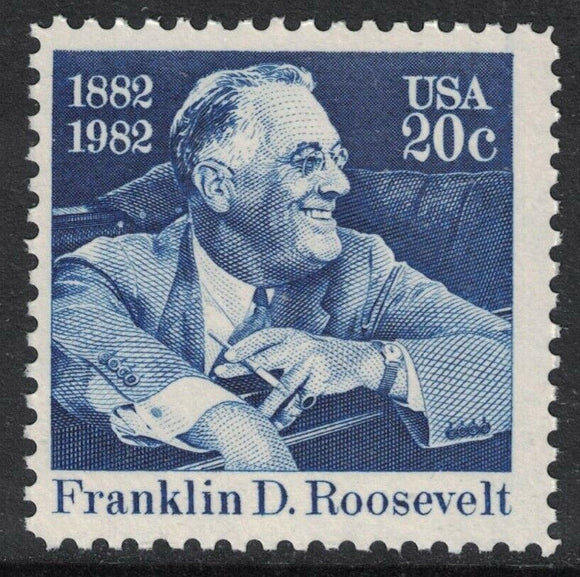 1982 Franklin D Roosevelt Single 20c Postage Stamp - MNH, OG - Sc# 1950 - DS193c