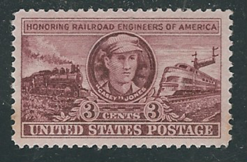 1950 Casey Jones Railroad Engineers Single 3c Postage Stamp - MNH, OG - Scott 993