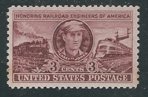 1950 Casey Jones Railroad Engineers Single 3c Postage Stamp - MNH, OG - Sc# 993