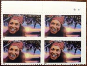 2003 - Zora Neale Hurston Plate Block Of 4 37c Postage Stamps - Sc# 3748 - MNH, OG - DC123