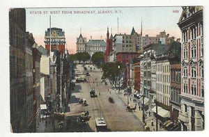 Early 1900s USA Postcard - State St West From Broadway, Albany, NY (AT42)