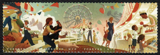2019 State and County Fairs Block of 4 Forever Postage Stamps - MNH, OG - Scott 5401-5404
