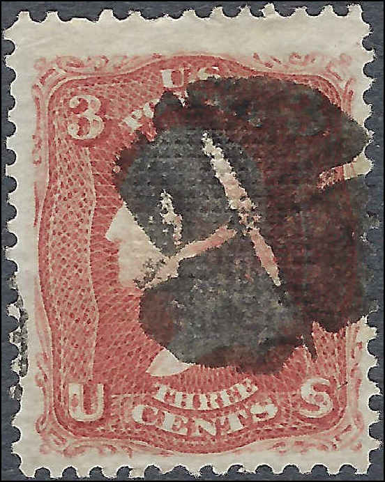 VEGAS - 1867 Scott 88 - Washington -Clear E-Grill - 14x17 Pts. Centering! - Solid