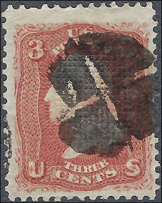VEGAS - 1867 Scott 88 - Washington -Clear E-Grill - 14x17 Pts. Centering! - Solid