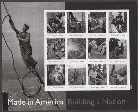 2013 Made in America - Building A Nation - Full Forever Sheet- Scott# 4801 - MNH, OG - CX21