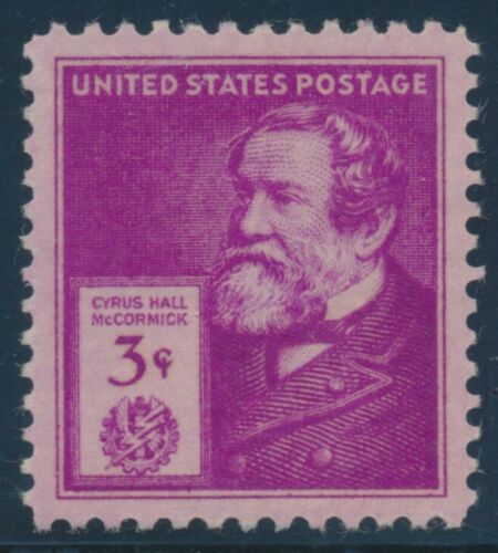 1940 Cyrus McCormick Single 3c Postage Stamp -  Scott 891 -  MNH,OG CX444a