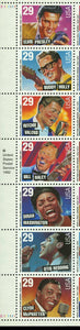 1993 USA Rock & Roll Strip Of 7 29c Postage Stamps - Sc# 2724-2730 - MNH, OG - CW281b