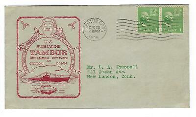 VEGAS - 1939 Submarine USS Tambor Launch Cover Christmas Theme - Groton - FF214