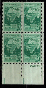 1952 - South Dakota Statehood Plate Block Of 4 3c Postage Stamps - Sc# 1011 - MNH, OG - CX585