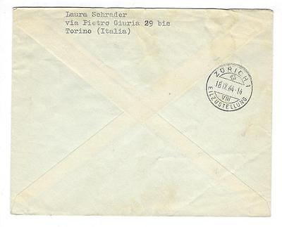 1964 Italy To Switzerland Express Mail Cover With Expresso Stamp (KK63)