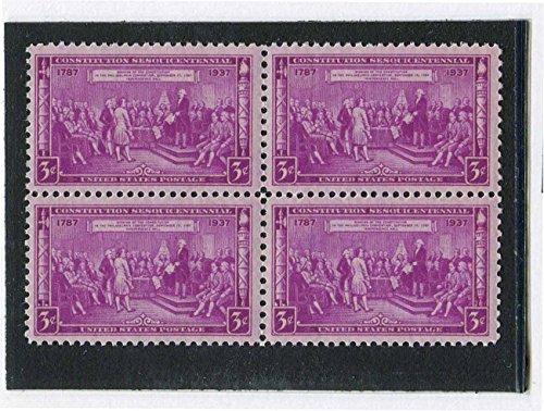 1937 Adoption of the Constitution Block of 4 5c Postage Stamps  - Scott798 - MNH,OG
