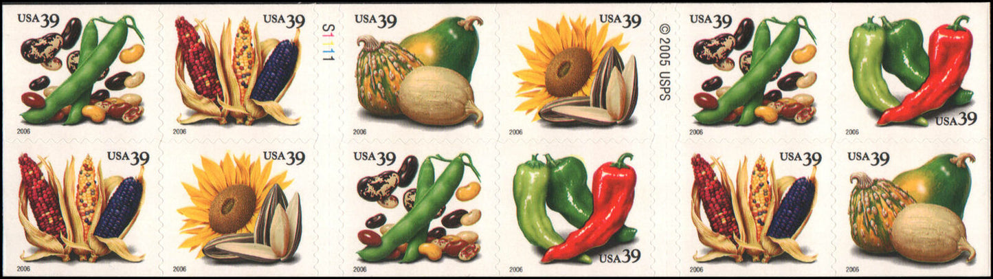 2006 Crops of the Americas Booklet of 20 37c Postage Stamps Scott 4012 - MNH, OG - CX62