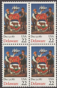 1987 Delaware - Constitution Ratification Block Of 4 22c Postage Stamps -Sc# 2336 -MNH, OG - CQ60a