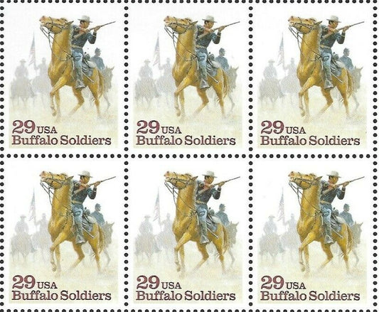1994 Buffalo Soldiers Black Heritage Block Of 6 29c Postage Stamps - Scott 2818 - MNH, - CW365b