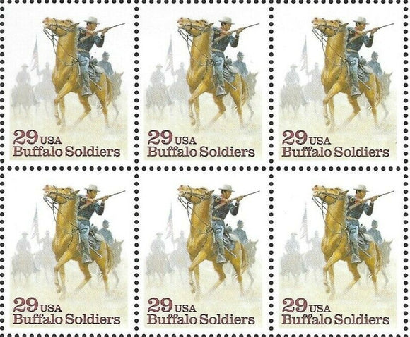 1994 Buffalo Soldiers Black Heritage Block Of 6 29c Postage Stamps - Sc# 2818 - MNH, - CW365b