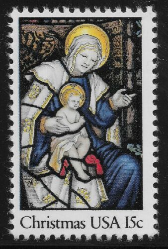 1980 Christmas Madonna & Child Single 15c Postage Stamp -Scott 1842 - MNH, OG - CQ52b