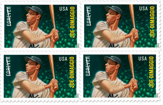 2012 Joe DiMaggio Major League Baseball Plate Block Of 4 USA 1st Class Forever Postage Stamps - Scott 4697 - DR158