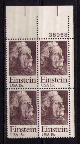 1979 - Albert Einstein Plate Block Of 4 15c Postage Stamps - Sc# -1774 - MNH, OG - CX666