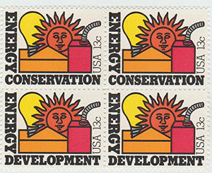 1977 Energy Conservation and Development 13 Cent Stamps, Scott #S 1723-24, Set of 4 Stamps