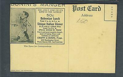 VEGAS - Vintage Bonini's Barn Lunch San Francisco Postcard - Trimmed Read- FK169