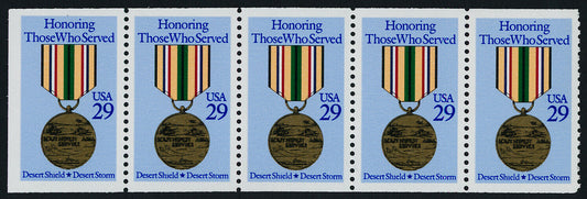 1991 Honor Desert Shield/Storm Booklet Pane Of 5 29c - Scott 2552 - MNH, OG - CX534