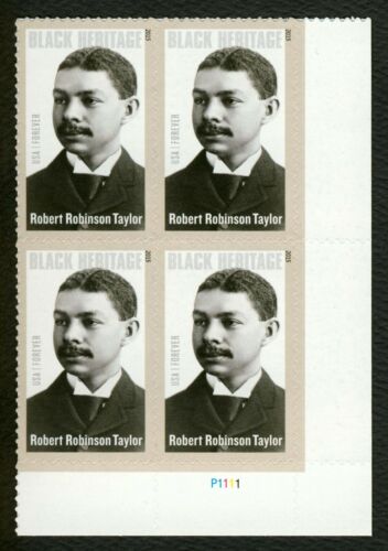 Robert Robinson Taylor Plate Block of 4 Forever Postage Stamps - MNH, OG - Scott 4958