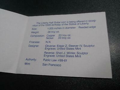 VEGAS - 1986 Liberty Ellis Island Half Dollar Proof & Original Packaging - FD504