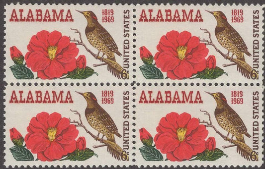 1969 Alabama Statehood Block Of 4 6c Postage Stamps- MNH, OG - Scott 1375 - DS180