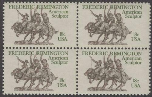1981 Fredrick Remington American Artist Block Of 4 18c Postage Stamps - Scott 1934 - MNH, OG - CW15b
