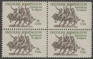 1981 Fredrick Remington American Artist Block Of 4 18c Postage Stamps - Sc# 1934 - MNH, OG - CW15b